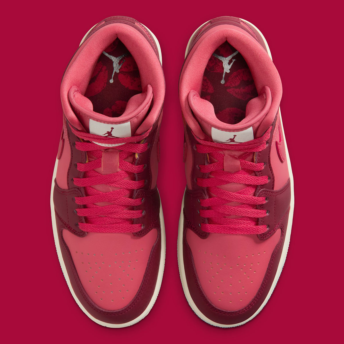 Air Jordan 1 Mid Valentines Day Lips Kiss Ib7018 600 4