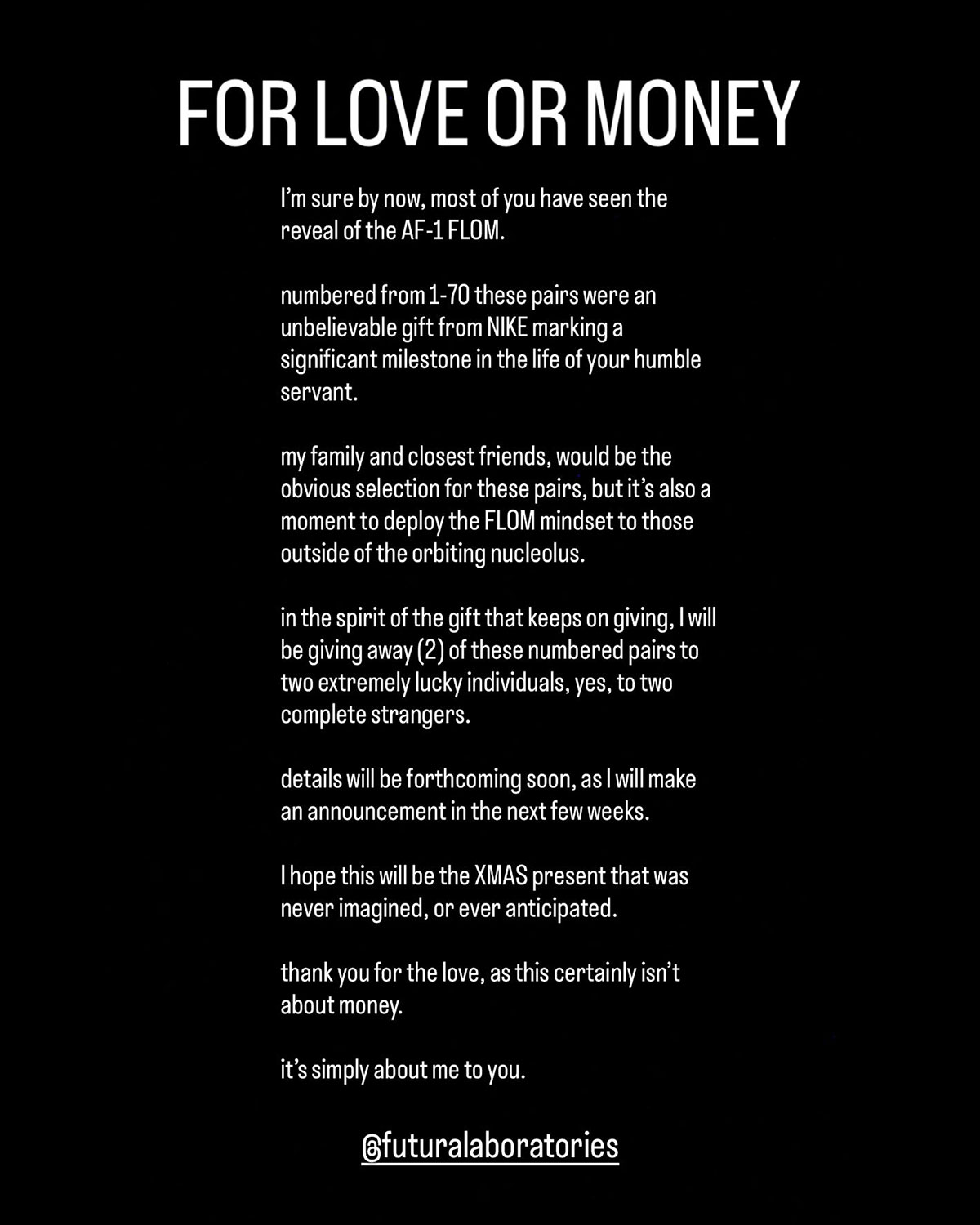 Futura Af1 Flom Giveaway