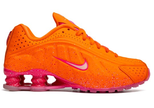 Pink Paint Splatter Decorates Another Sherbert-Toned Nike Shox R4
