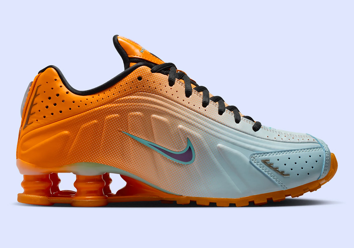 Nike Shox R4 Vivid Orange Glacier Blue Ih2343 801 3