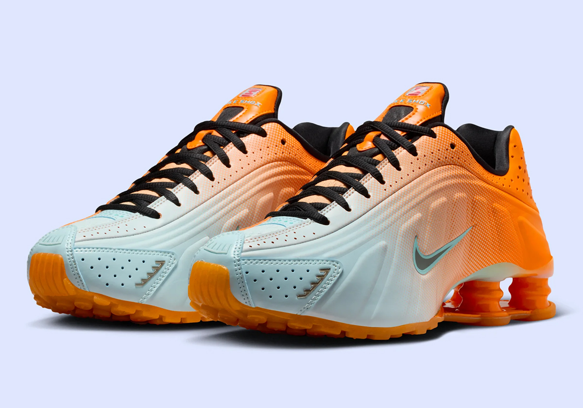 Nike Shox R4 Vivid Orange Glacier Blue Ih2343 801 6