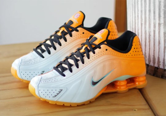A “Vivid Orange” Gradient Settles On The Nike Shox R4