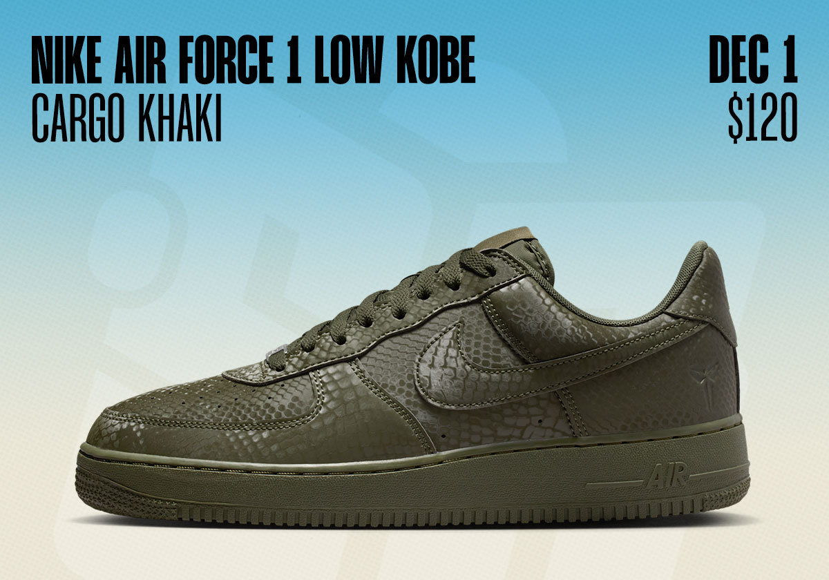 Sneaker Releases November 30 December 6 Nike Air Force 1 Low Kobe Cargo Khaki