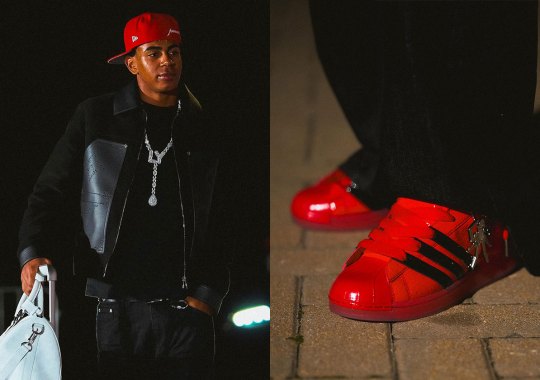 Lamine Yamal Debuts The Sp5der x adidas Superstar In “Red/Black”