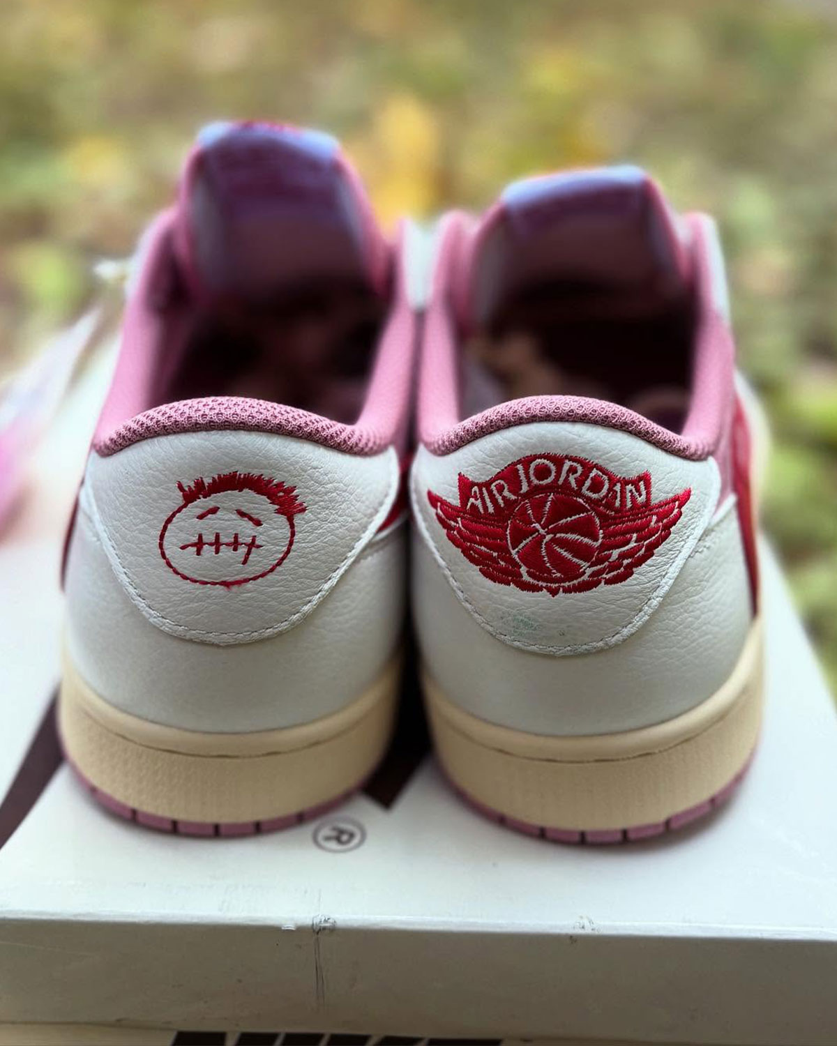 Travis Scott Air Jordan 1 Low Og Muslin Shy Pink Sail University Red Iq7604 100 1