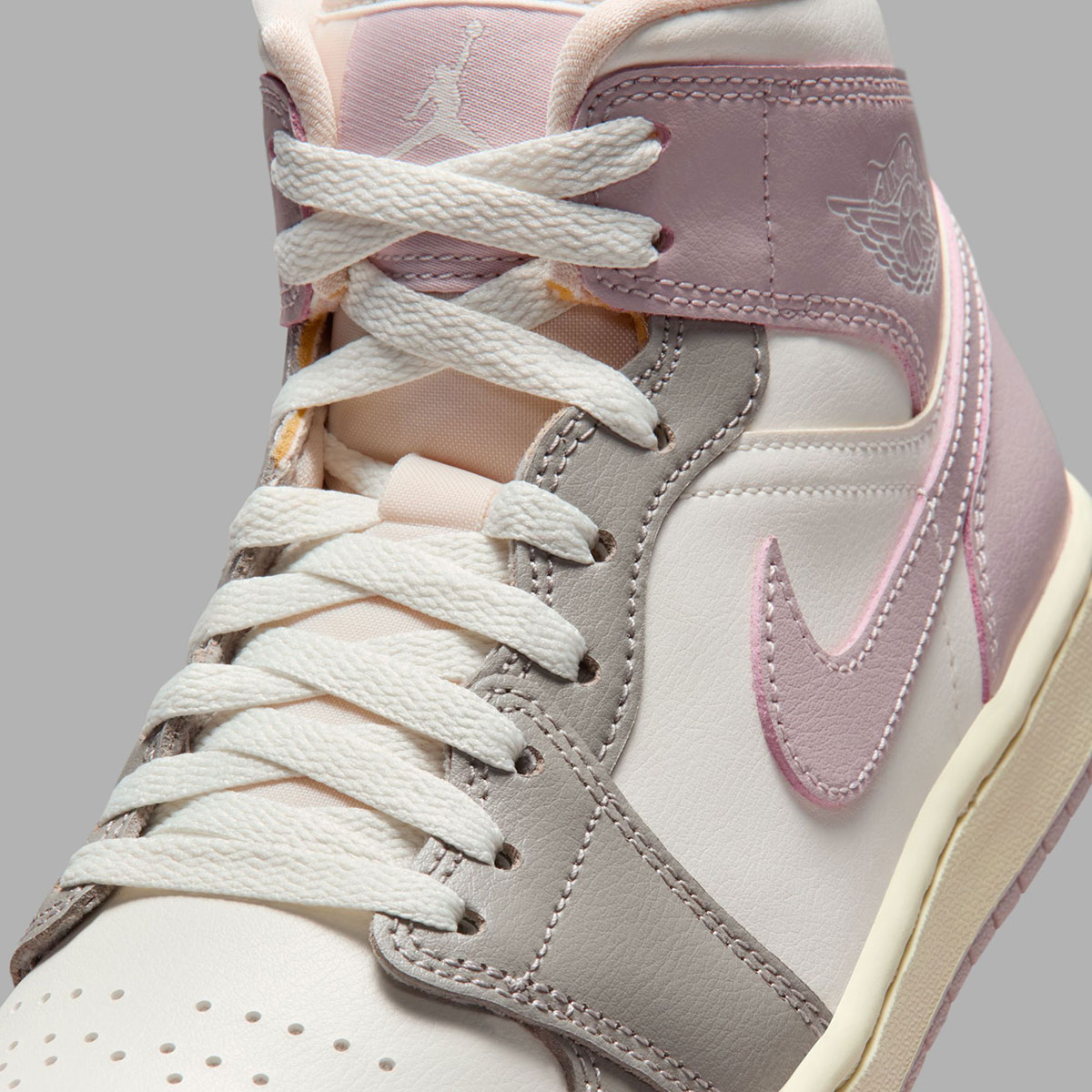 Air Jordan 1 Mid Enigma Stone Sail Particle Rose Coconut Milk Bq6472 122 7