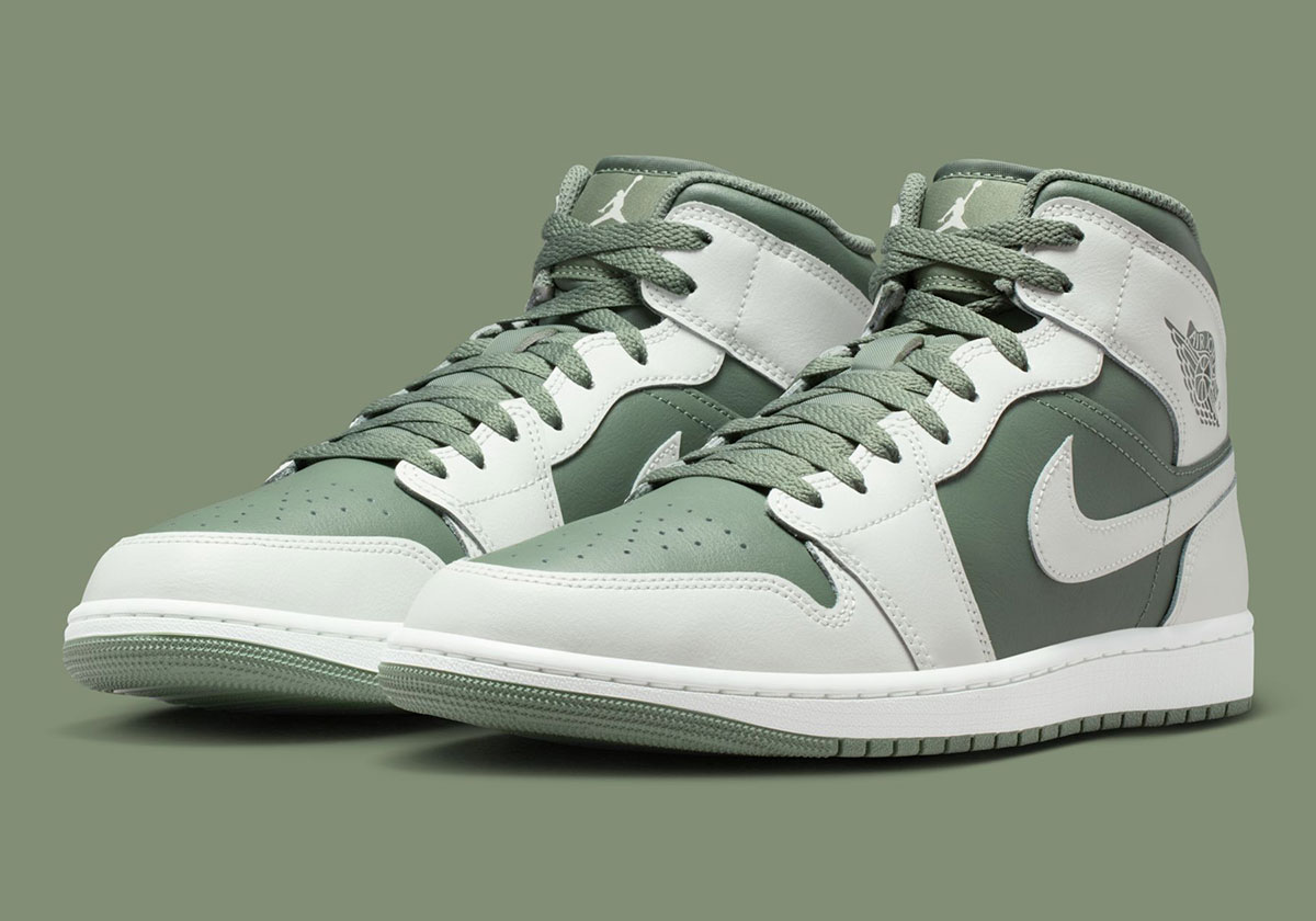 The Air Jordan 1 Mid Takes On A Soothing “Vintage Lichen”