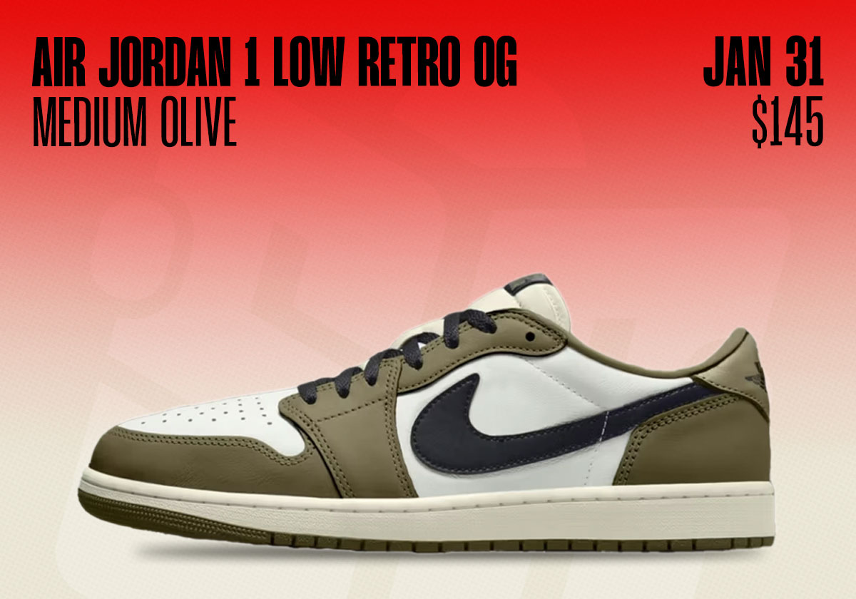 Jordan Release Dates January 2026 Jordan 1 Low OG Olive