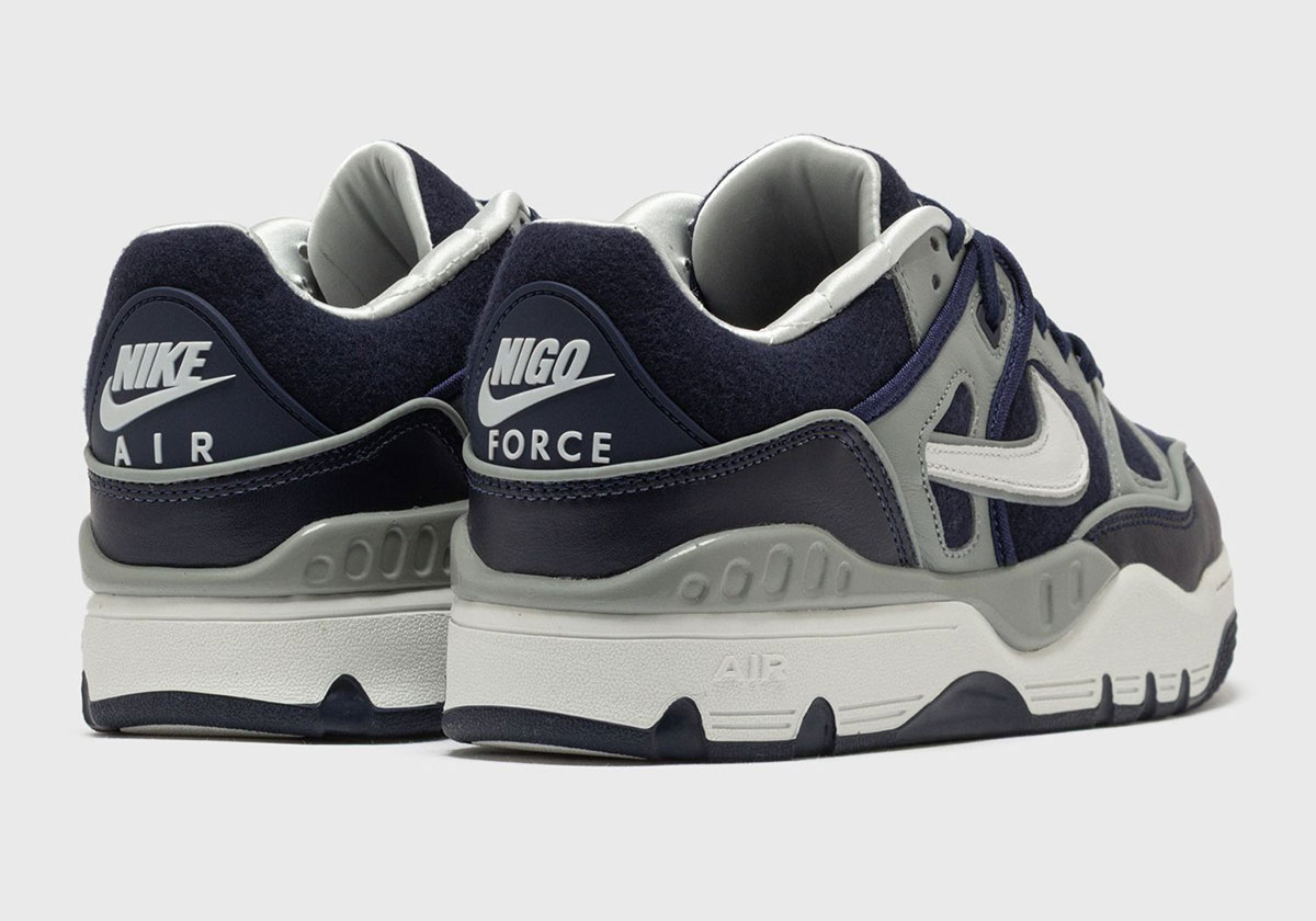 Nigo Nike Air Force 3 Midnight Navy Off White Shadow Grey Hv5032 400 4