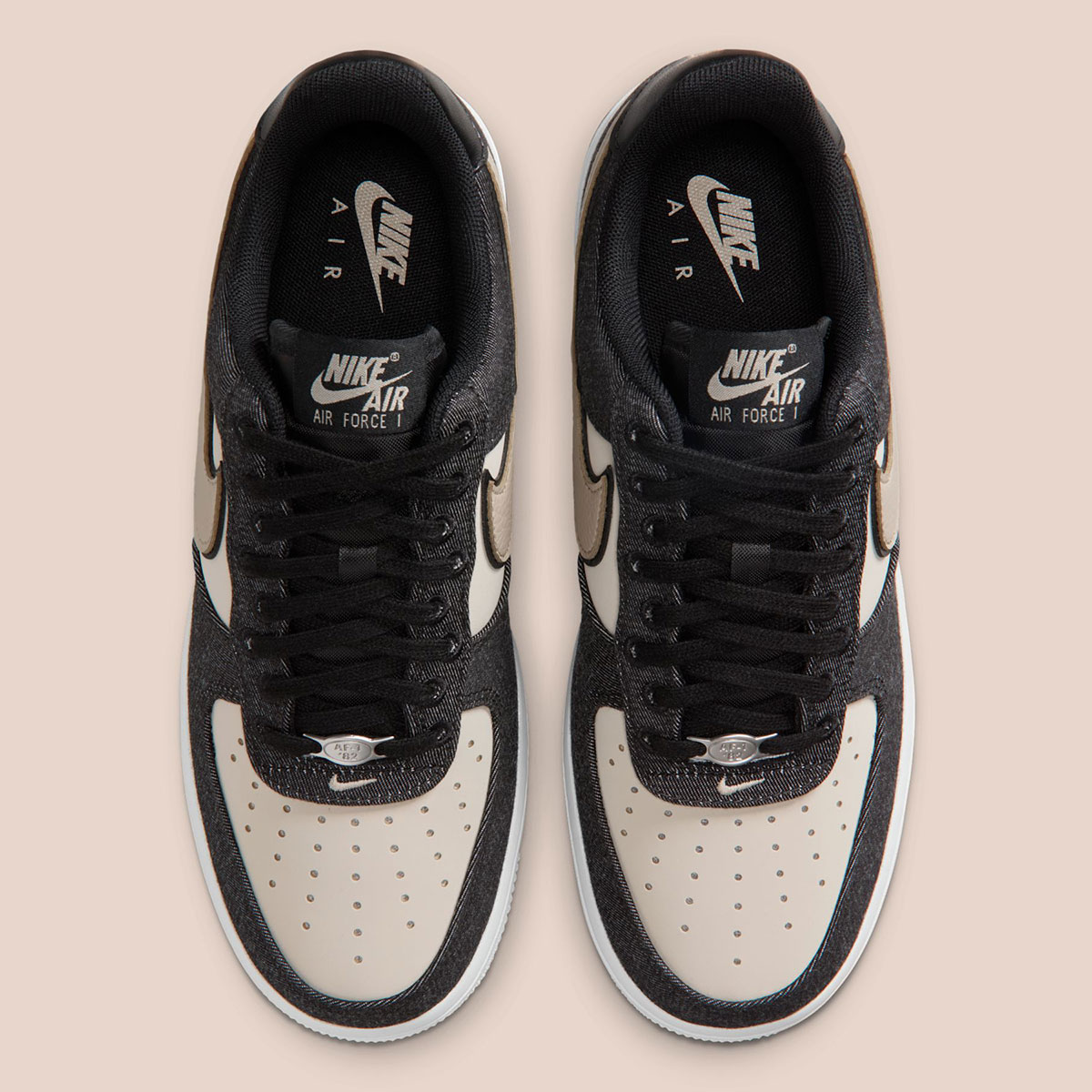 Nike Air Force 1 Low Black Metallic Silver Net Ib6641 001 4