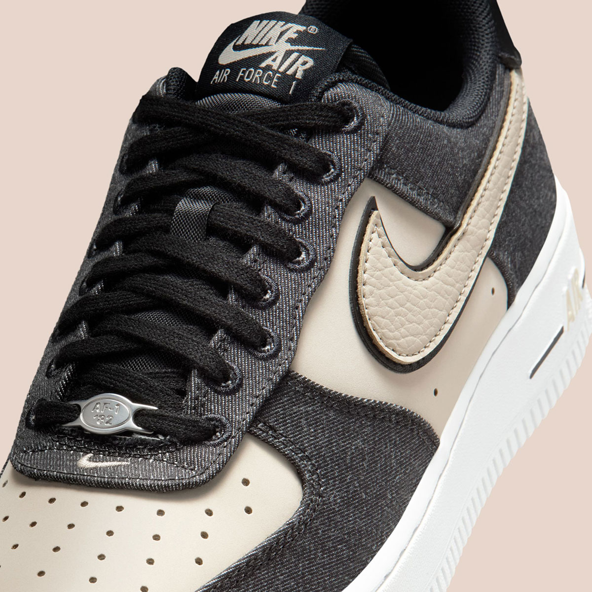 Nike Air Force 1 Low Black Metallic Silver Net Ib6641 001 7