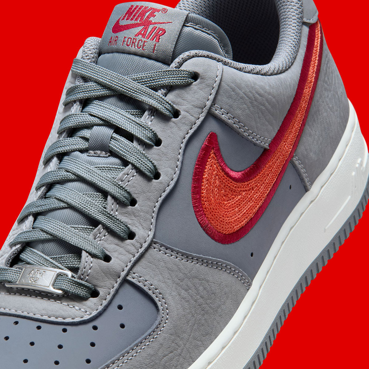 Nike Air Force 1 Low Cool Grey Team Crimson Summit White Rust Factor Ib6842 001 7
