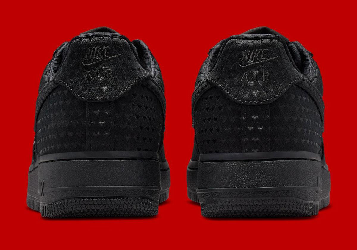 Nike Air Force 1 Low Heart Locket Black University Red Iq9965 001 3