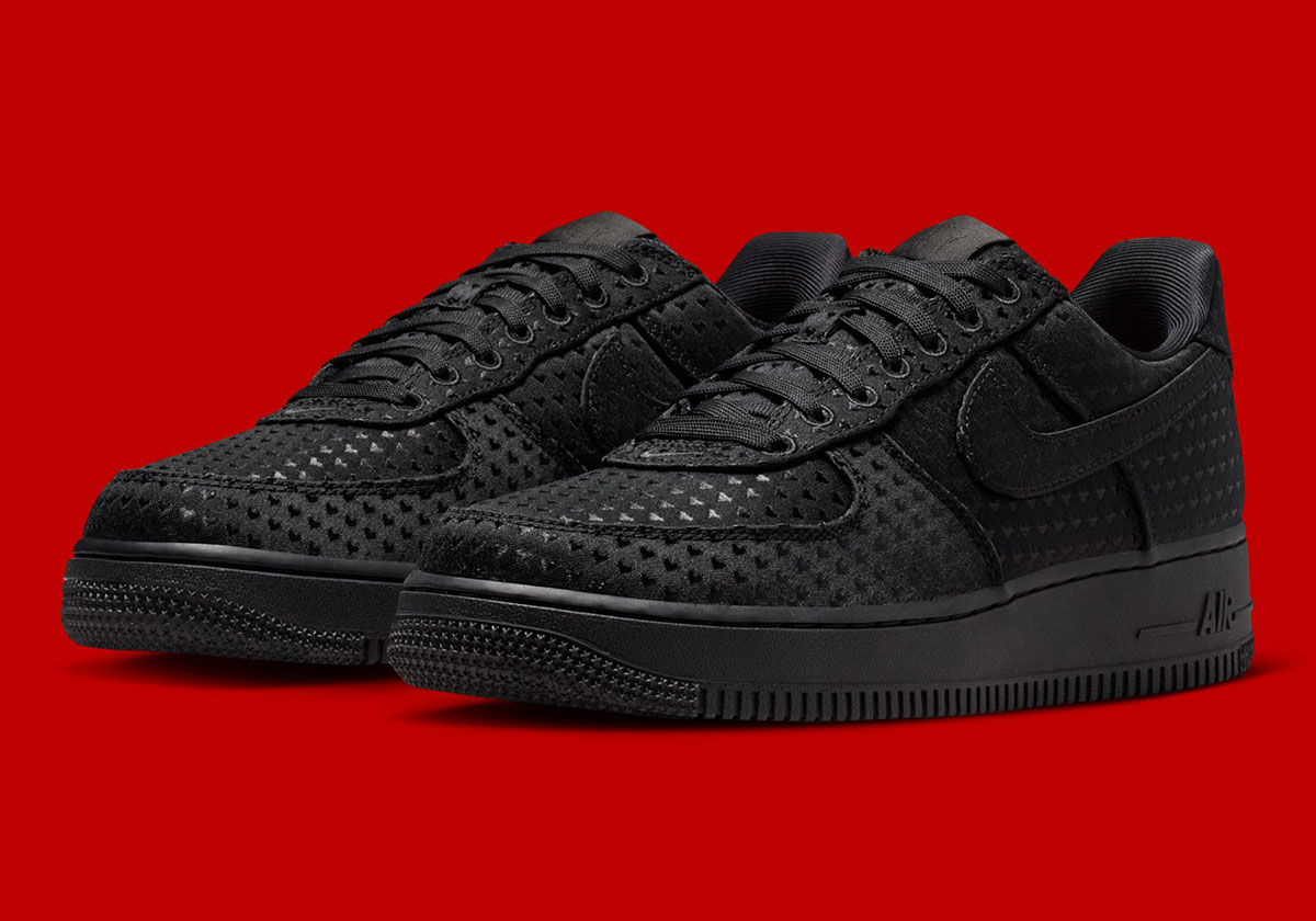 Nike Air Force 1 Low Heart Locket Black University Red Iq9965 001 4