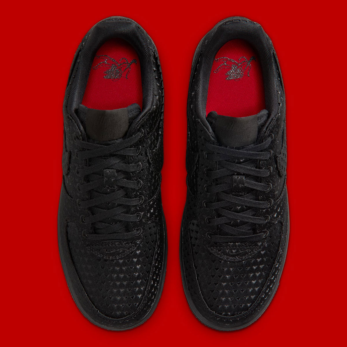 Nike Air Force 1 Low Heart Locket Black University Red Iq9965 001 7