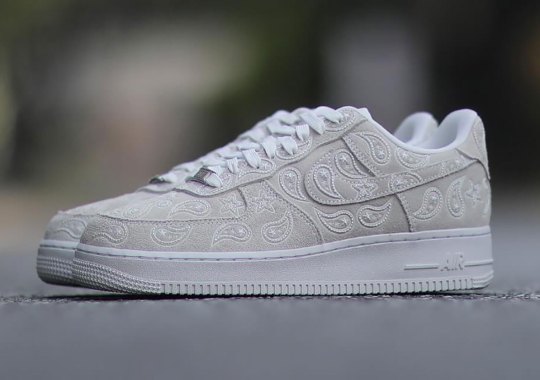 The Nike Air Force 1 Low Pairs Paisley Print And Suede Uppers