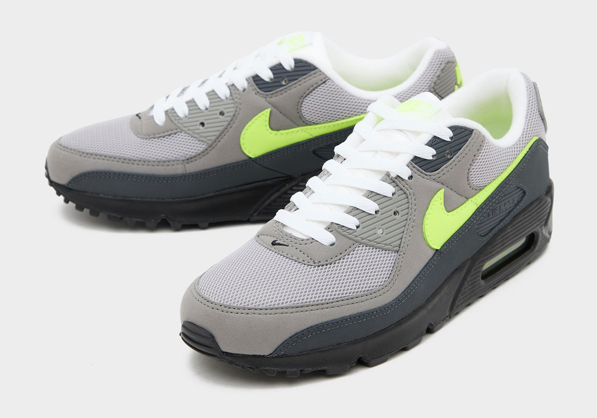 Nike Air Max 90 Black Neon Yellow Anthracite Light Charcoal Pearl Grey Iq0289 010 1