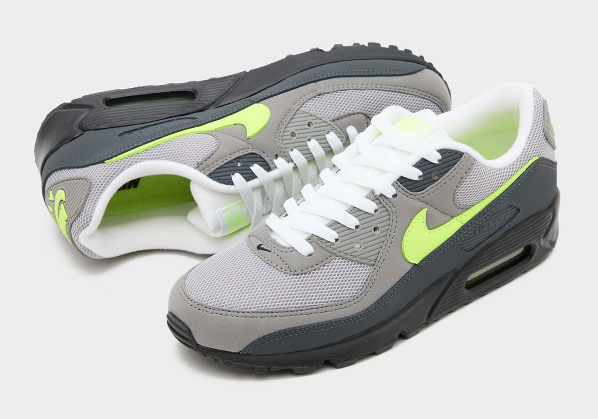 Nike Air Max 90 Black Neon Yellow Anthracite Light Charcoal Pearl Grey Iq0289 010 3