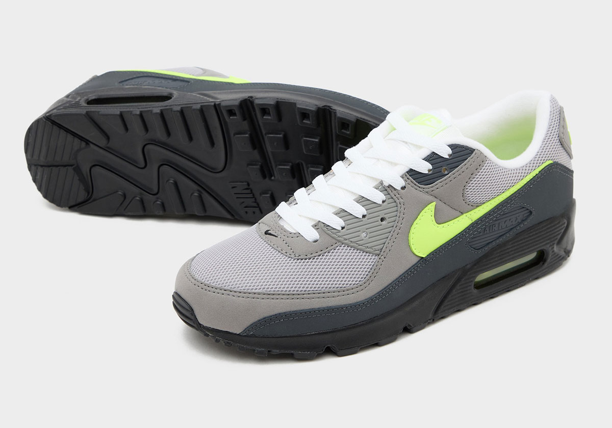 Nike Air Max 90 Black Neon Yellow Anthracite Light Charcoal Pearl Grey Iq0289 010 4