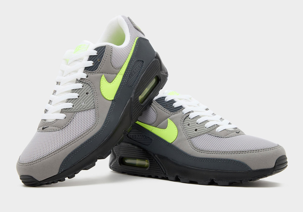 Nike Air Max 90 Black Neon Yellow Anthracite Light Charcoal Pearl Grey Iq0289 010 6