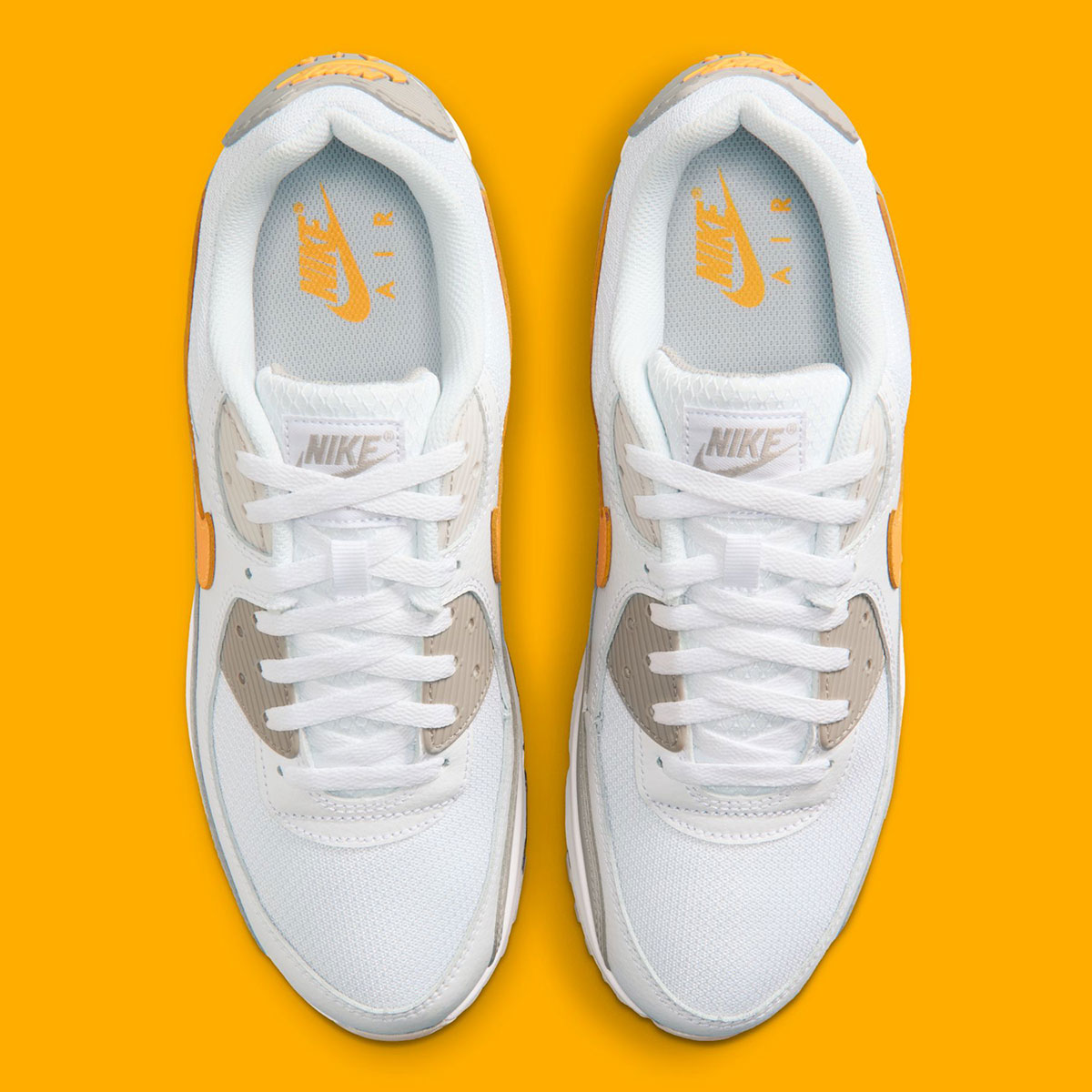 Nike Air Max 90 White College Grey Vast Grey Laser Orange Dm0029 119 5