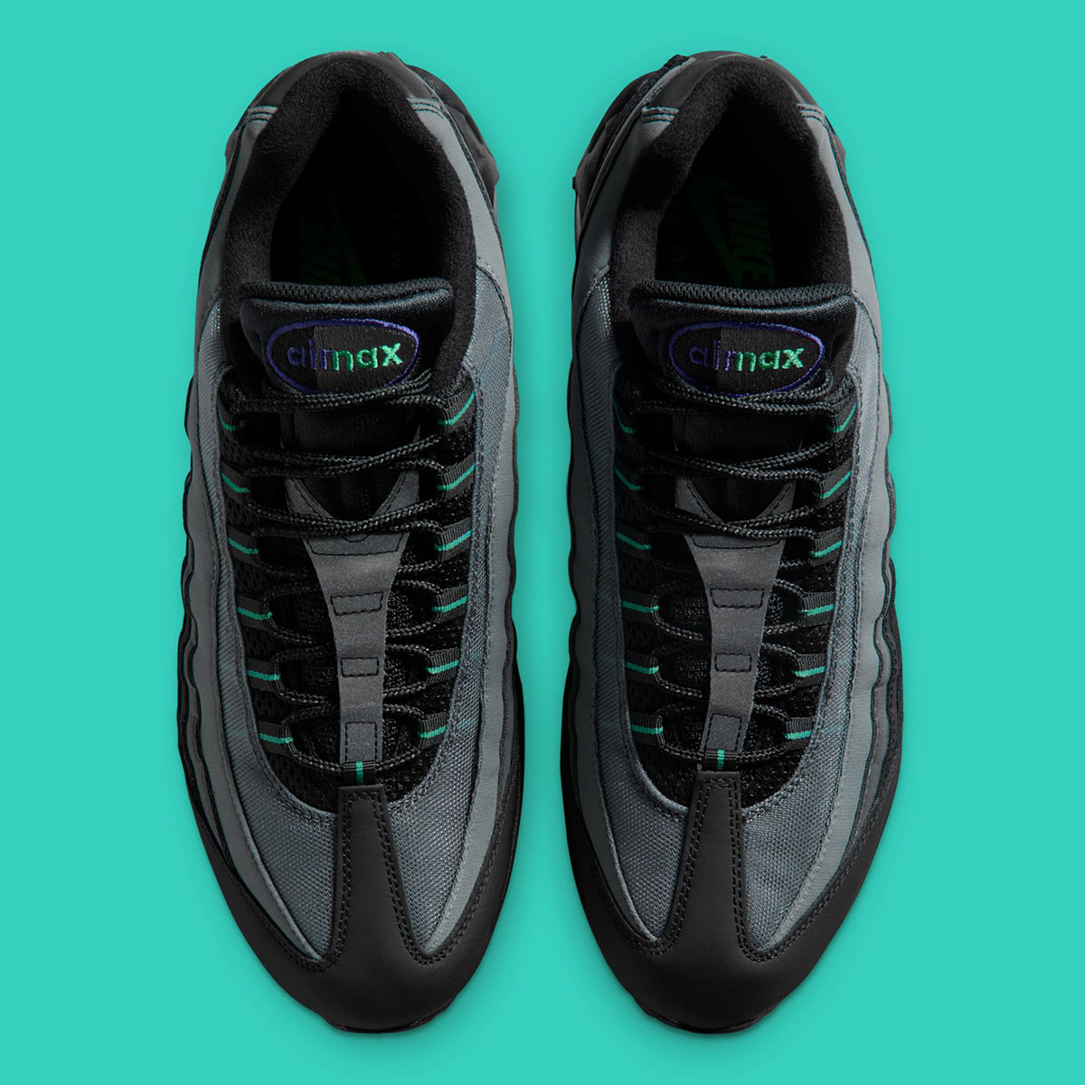 Кроссовки для бега Nike Air Max 95 Черные, серо-железные, фиолетовые, с пыльным Кактусом Iq7601 010 4