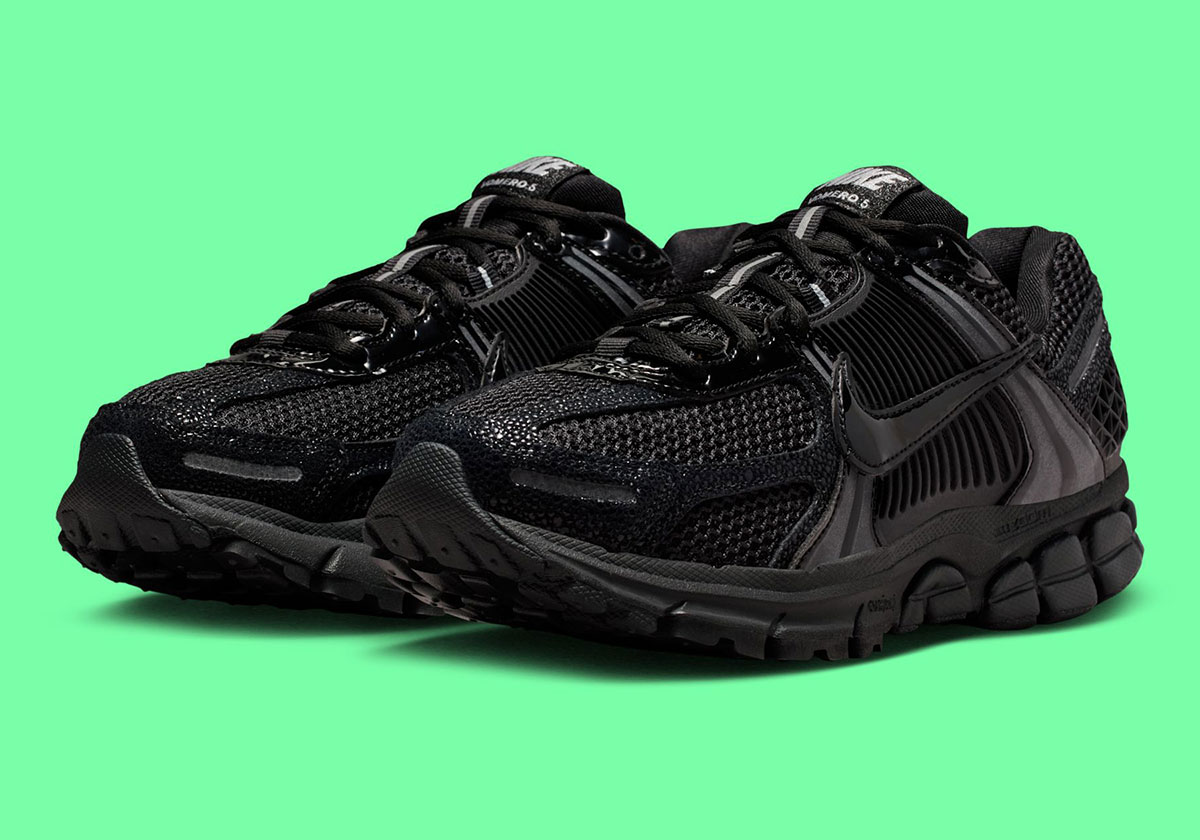 The Nike Zoom Vomero 5 Dresses Up In Black Patent Leather