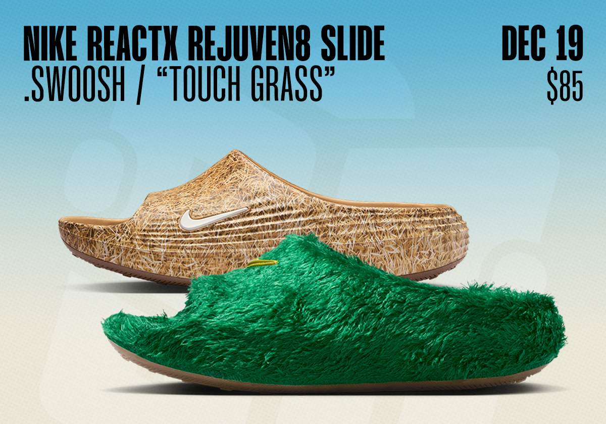 Sneaker Releases December 14 December 20 Dotswoosh Nike Reactx Rejuven8 Slide Touch Grass