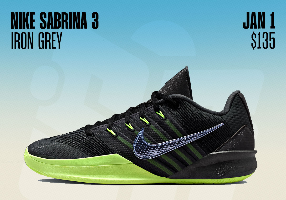 Sneaker Releases December 28 January 3 2026 Nike Sabrina 3 Iron Grey