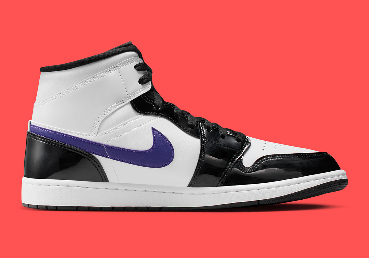 Air Jordan 1 Mid Black White Court Purple Bright Mango Iq9387 010 3
