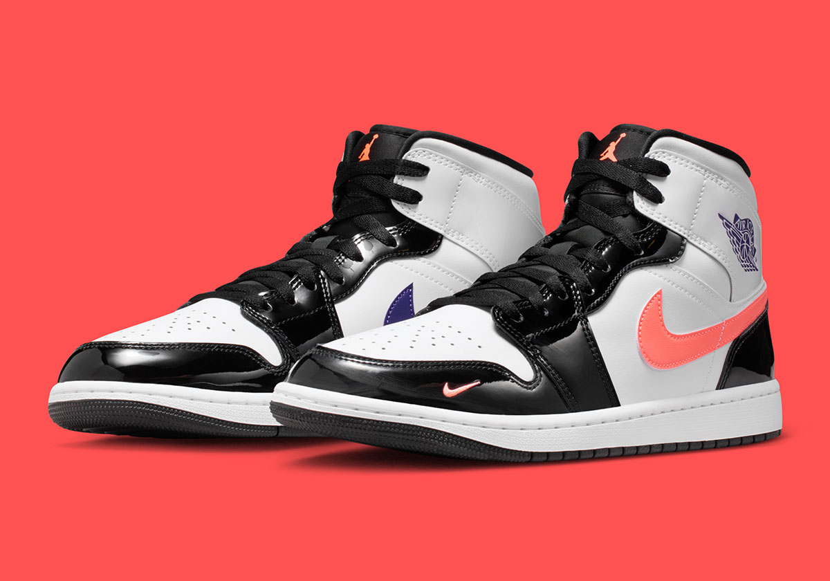 Air Jordan 1 Mid Black White Court Purple Bright Mango Iq9387 010 5