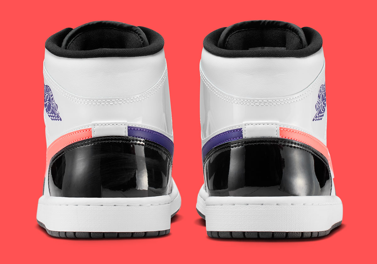 Air Jordan 1 Mid Black White Court Purple Bright Mango Iq9387 010 6