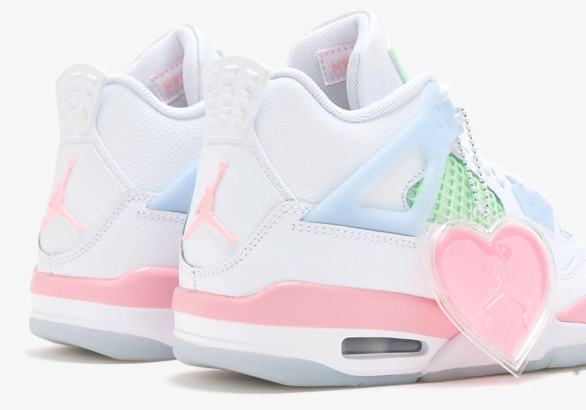 Air Jordan 4 White Half Blue Vapor Green Medium Soft Pink Ib7068 100 1