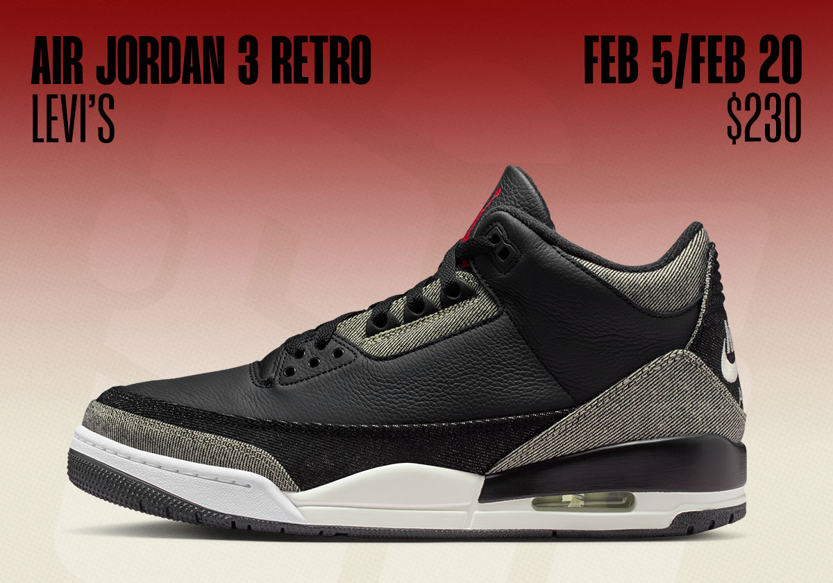 Jordan Release Dates February 2026 Air Jordan 3 Levis 1