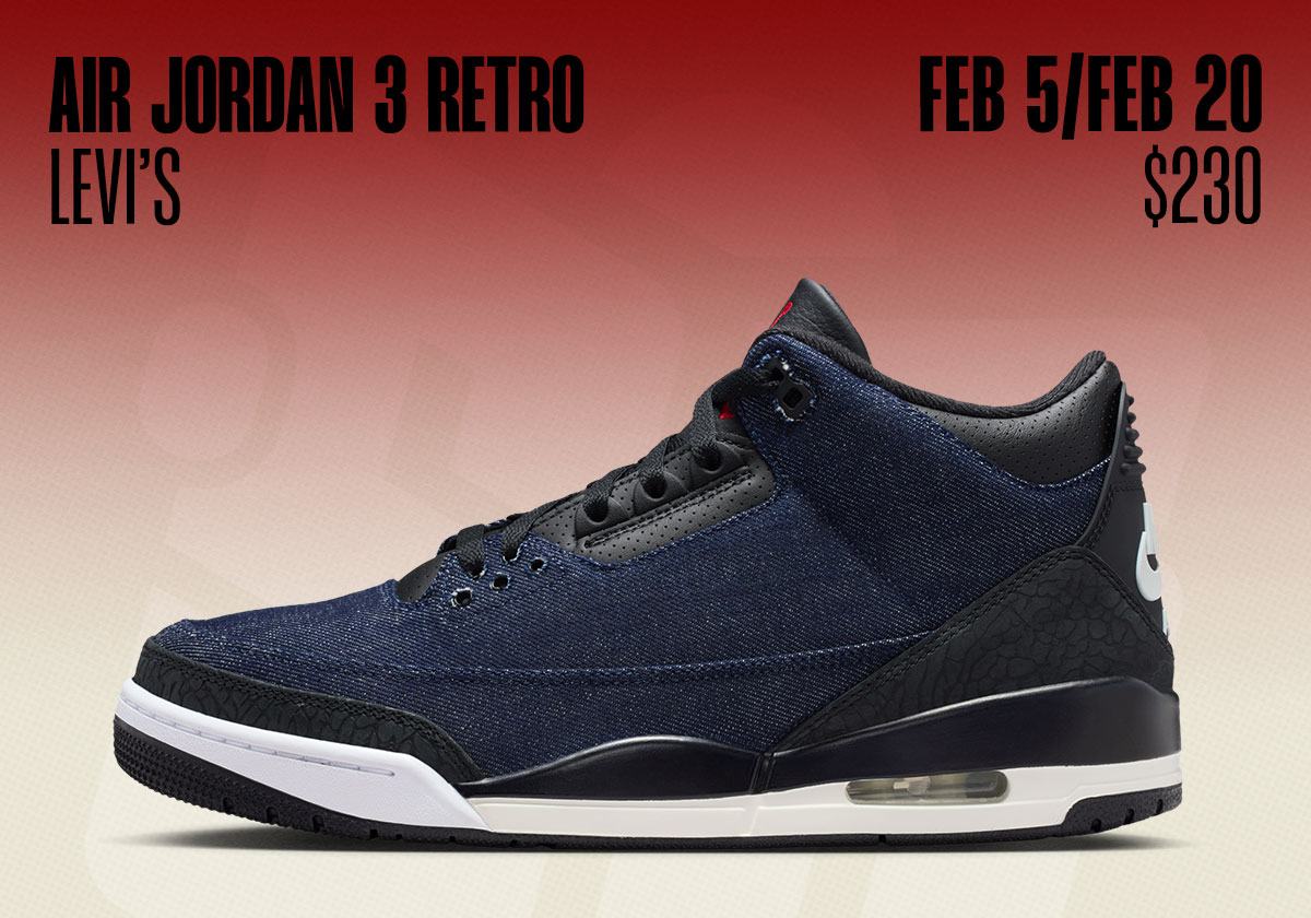 Jordan Release Dates February 2026 Air Jordan 3 Levis