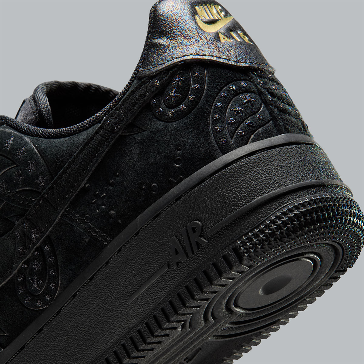 Nike Air Force 1 Low Paisley Suede Black Io1259 001 2