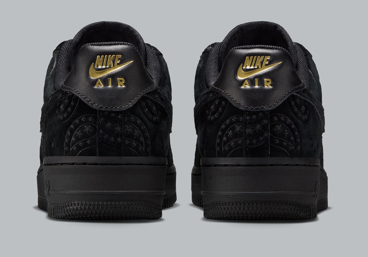 Nike Air Force 1 Low Paisley Suede Black Io1259 001 8