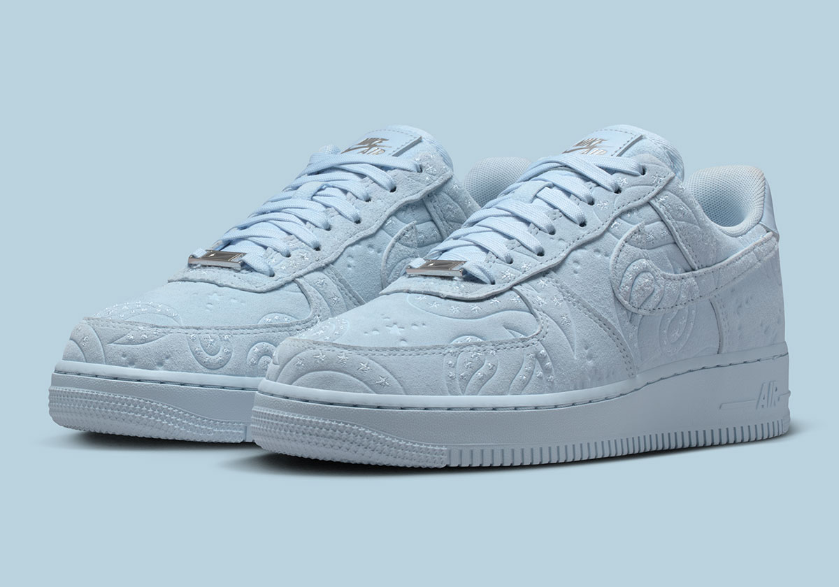 Nike Air Force 1 Low Paisley Suede Hydrogen Blue Io1259 400 3