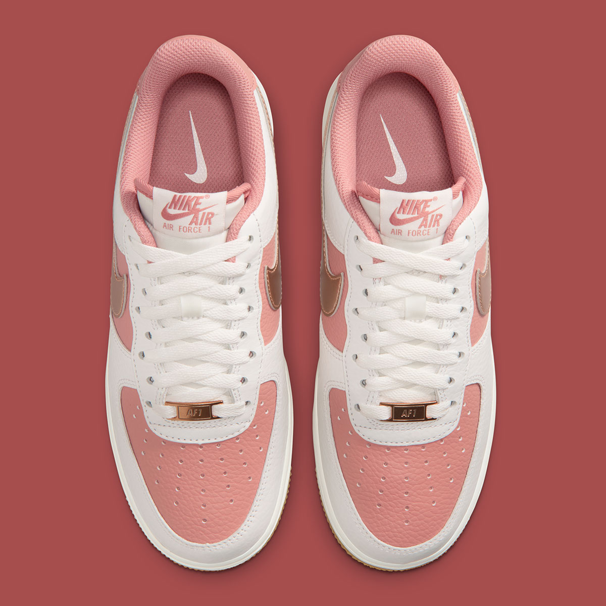 Nike Air Force 1 Low Rust Pink Summit White Metallic Red Bronze Iq0360 685 4