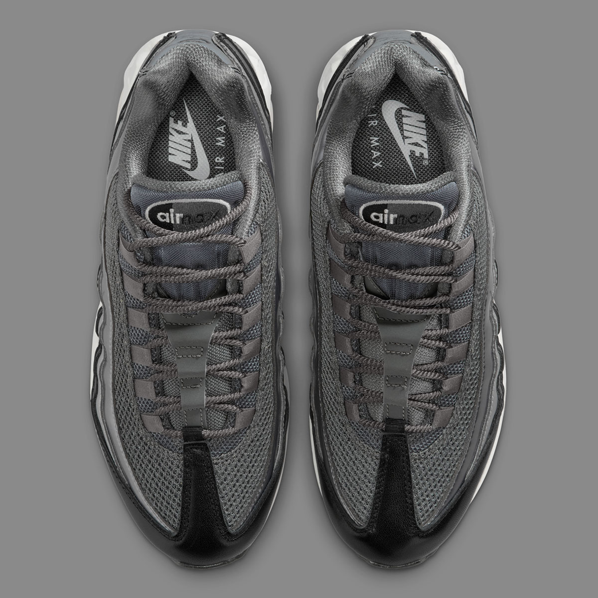 Nike Air Max 95 Dark Grey Metalic Silver Off White Black Ib6398 002 4