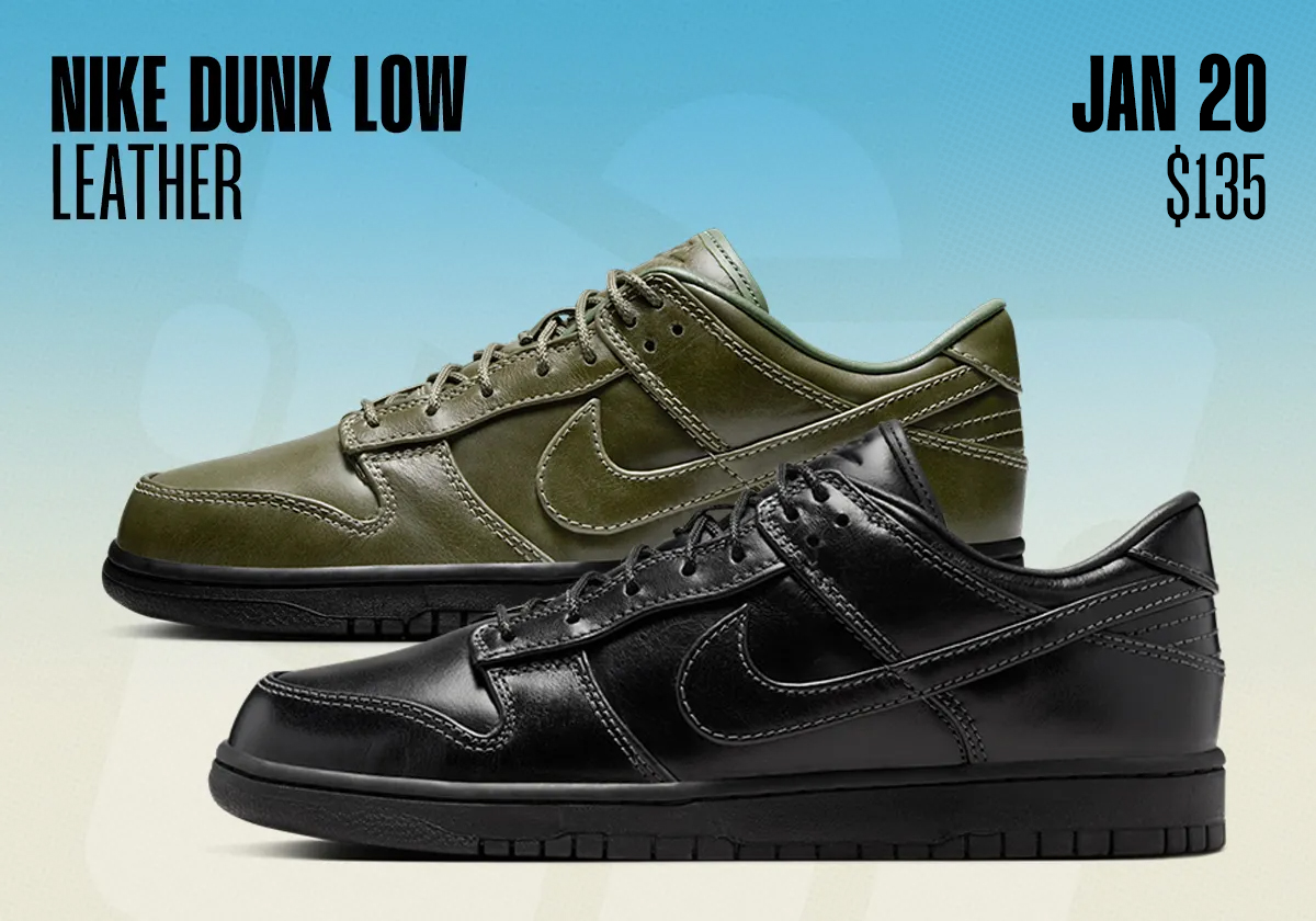 Sneaker Releases January 18 January 24 2026 Nike Dunk Low Leather Dress