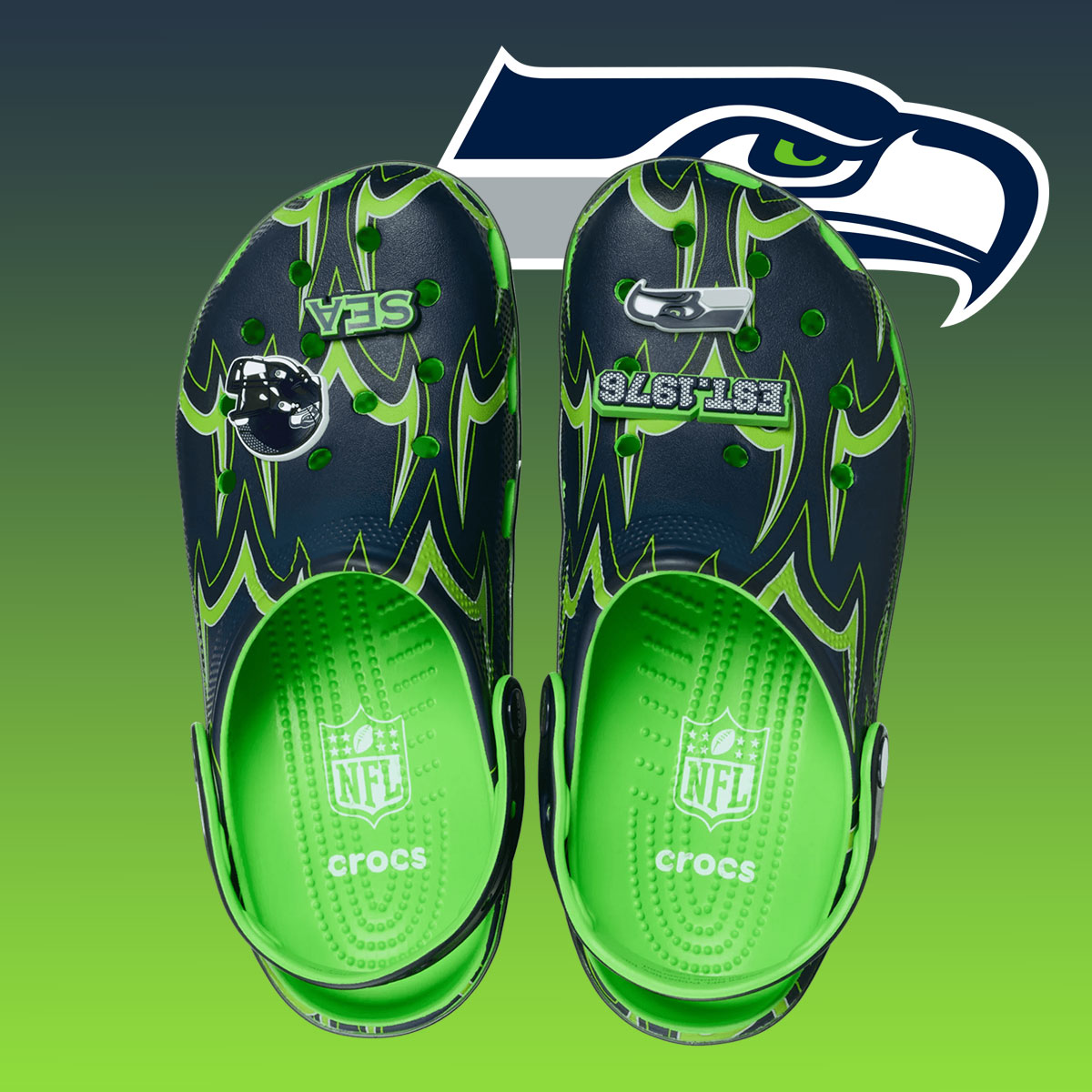 Кроссовки Crocs Classic Clog Super Bowl Lx Seattle Seahawks New England Patriots 212738 90h 6