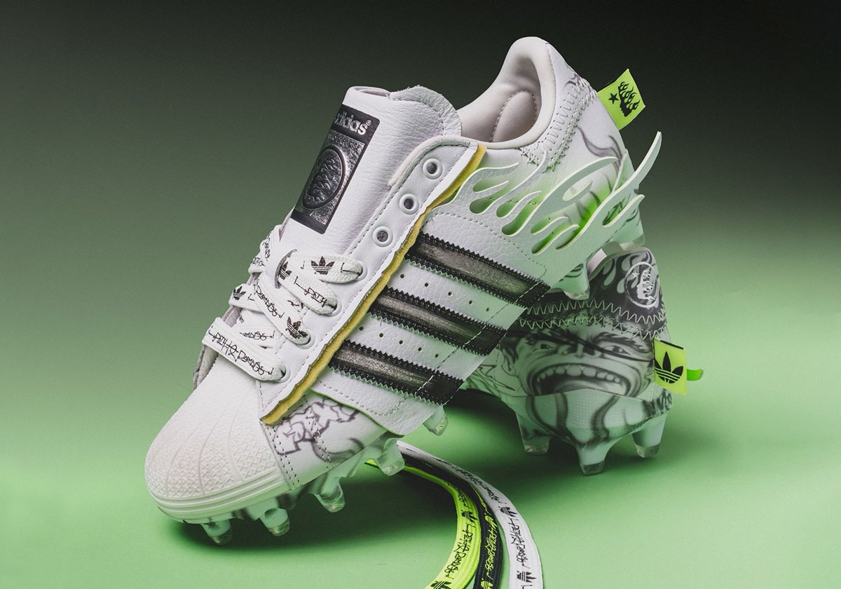 The Hellstar x adidas Partnership Hits The Turf With Superstar Cleats