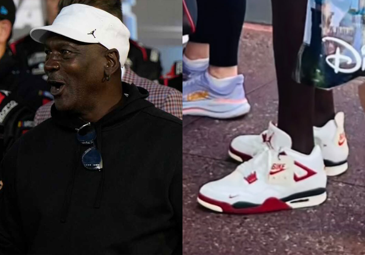 Michael Jordan Spotted In Nigel Sylvester Air Jordan 4 “Cinnabar”