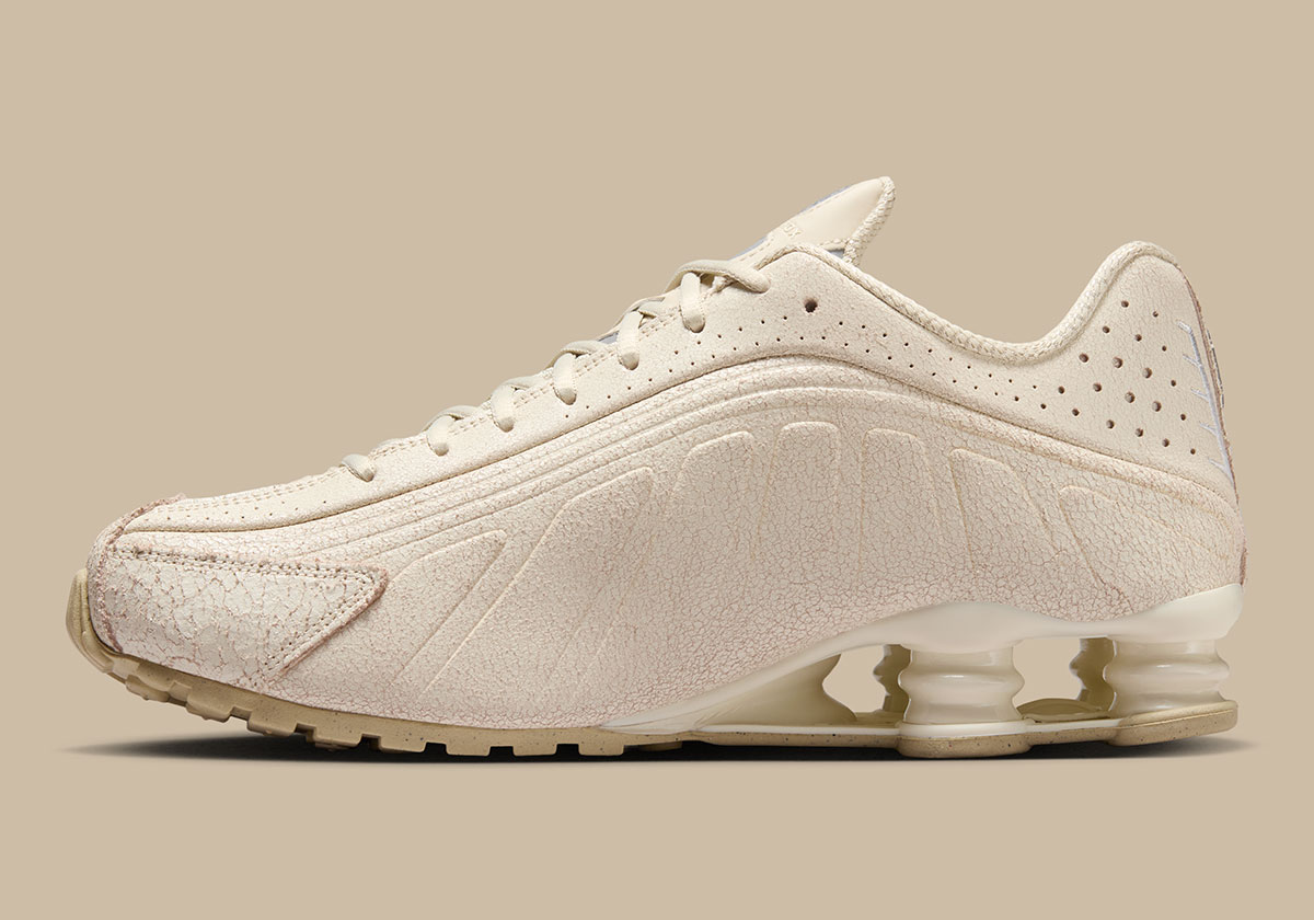 Nike Shox R4 Distreed Leather Natural Net Metallic Silver Io4544 100 2