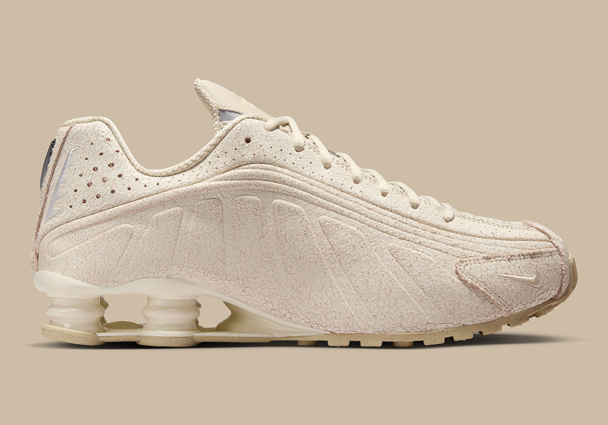 Nike Shox R4 Distreed Leather Natural Net Metallic Silver Io4544 100 4