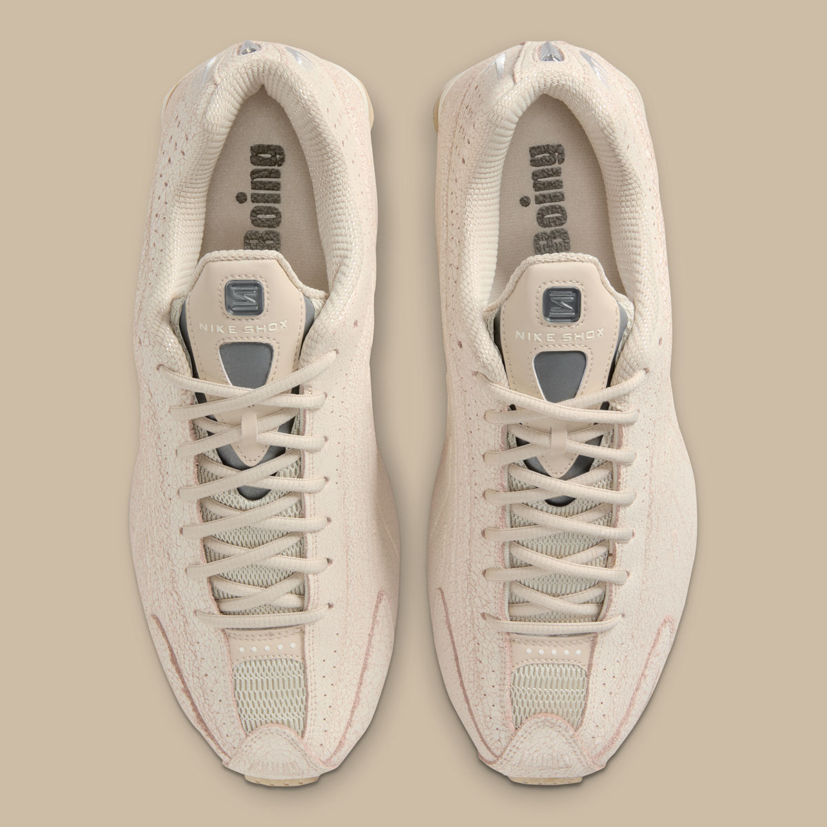 Nike Shox R4 Distreed Leather Natural Net Metallic Silver Io4544 100 5