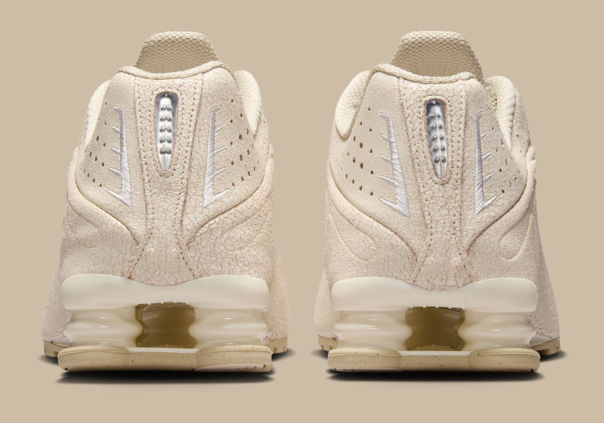 Nike Shox R4 Distreed Leather Natural Net Metallic Silver Io4544 100 7