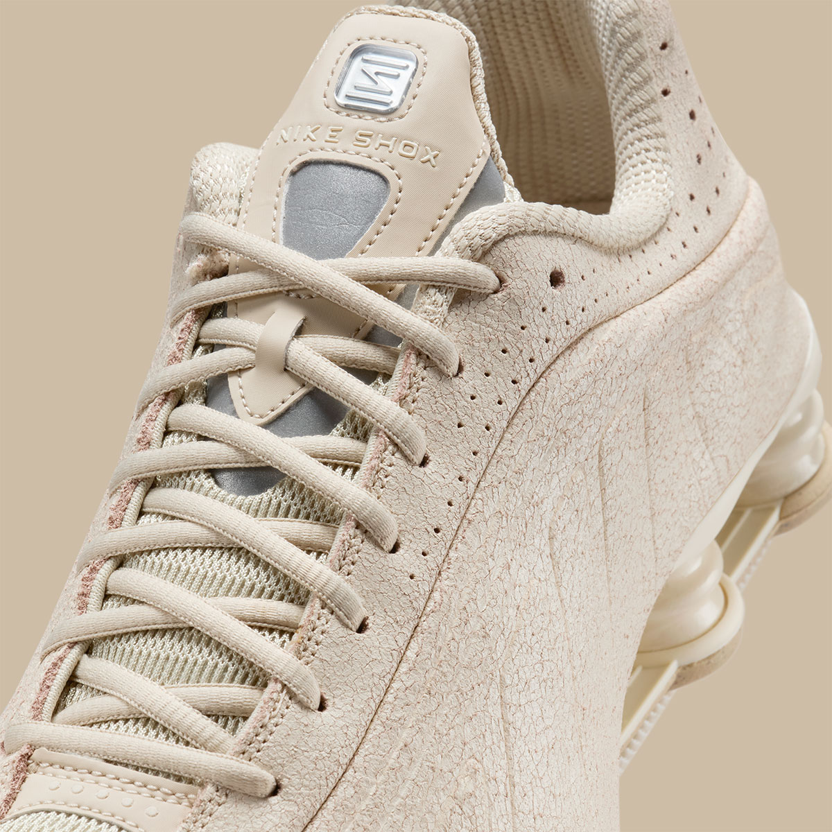 Nike Shox R4 Distreed Leather Natural Net Metallic Silver Io4544 100 8