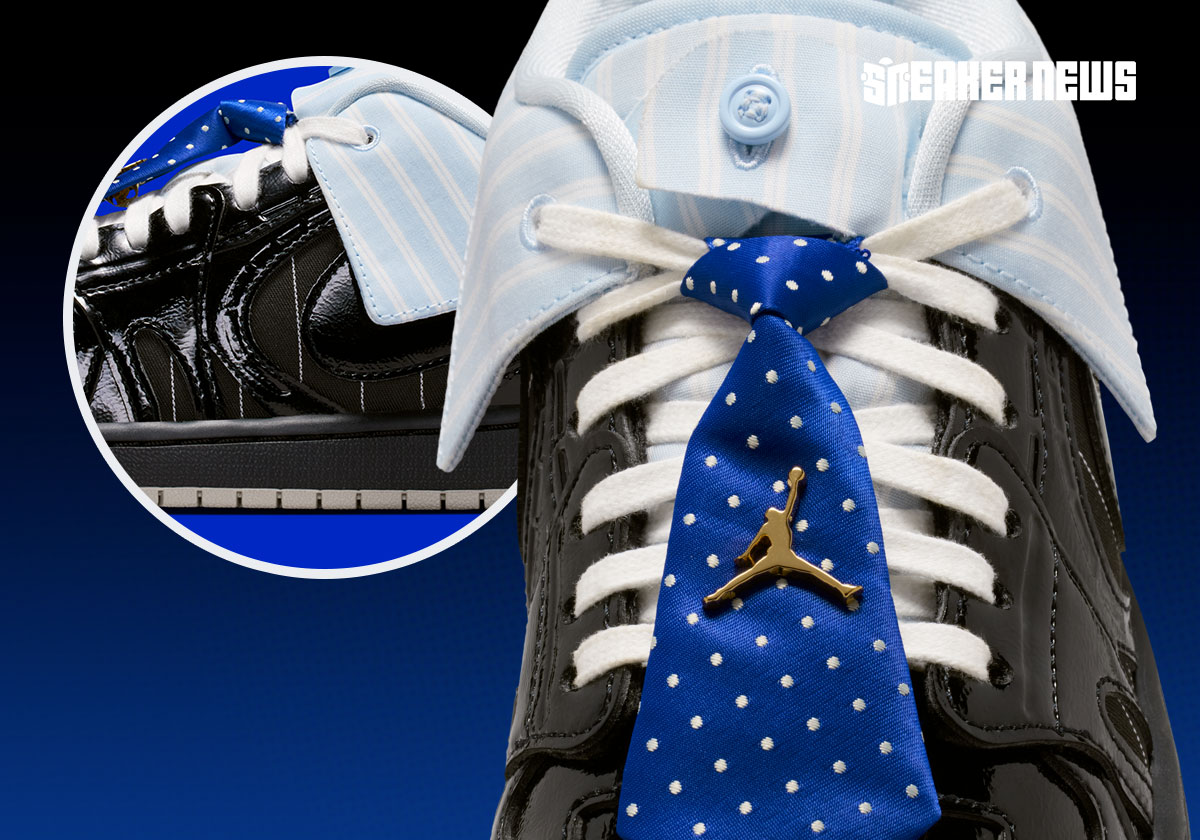 White Collar Crime: This Air Jordan 1 Low Literally Wears A Shirt And Tie